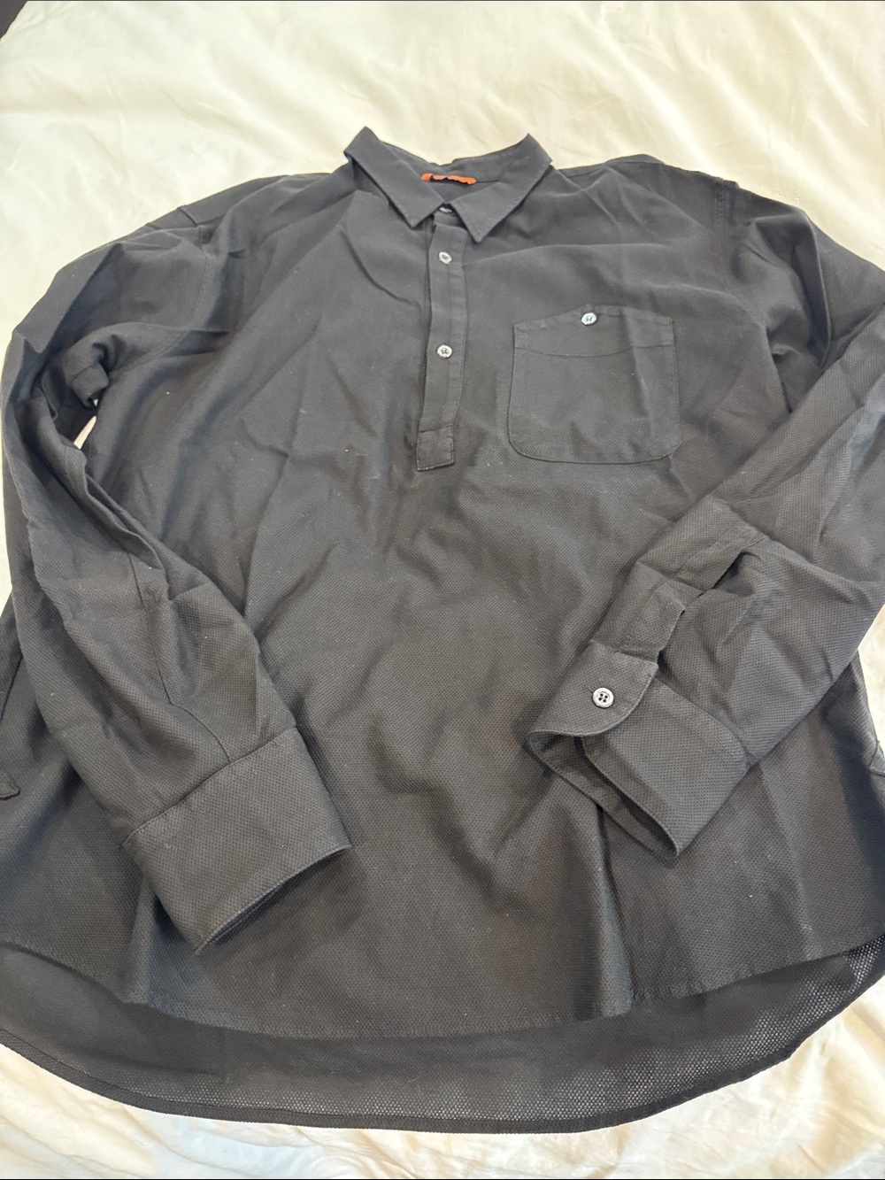 Barena Deep Navy /Black Long-Sleeve Casual Button Down Shirt